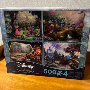 Disney Thomas Kinkade Set of Four 500 Piece Puzzles